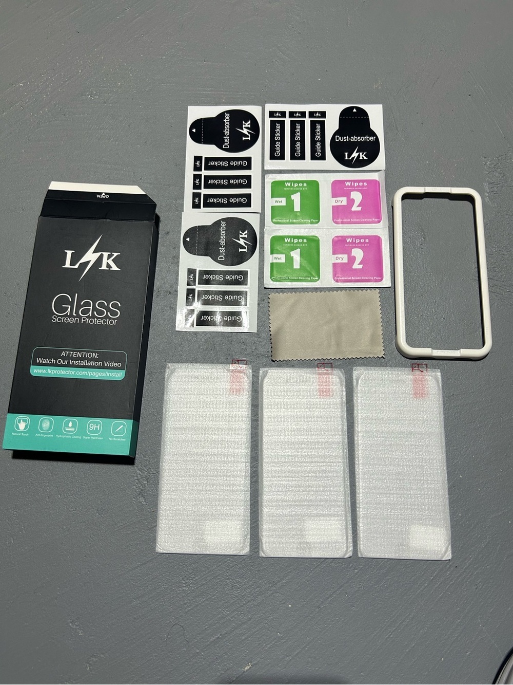 3 Pack - Glass Screen Protector for iPhone SE with Installation Kit